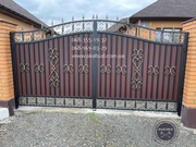 Продажа кованных распашных ворот из профнастила, навесов