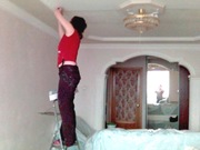 Поклейка обоев Покраска потолка