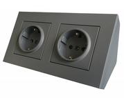 Кутова накладна розетка Simon 55 CornerBox 2x220